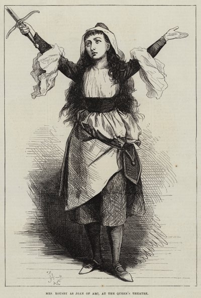 Mrs Rousby as Joan of Arc at the Queen